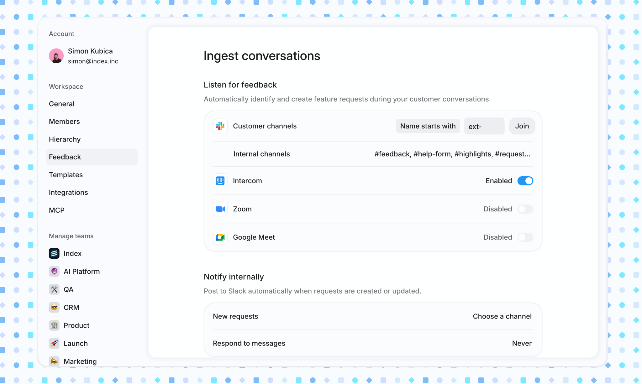 Index Feedback